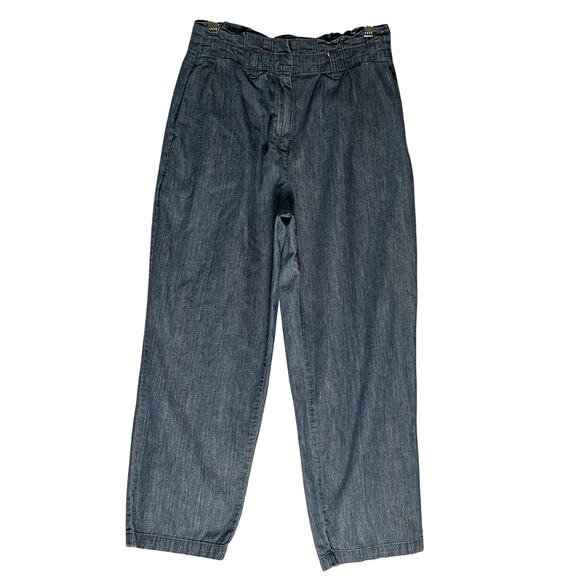 J Crew Sz 4 Hemp Blend Baggy Paperbag High Rise Jeans Sustainable Preppy 26x27 - Picture 1 of 16